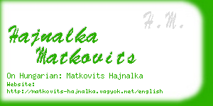 hajnalka matkovits business card